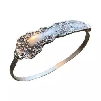 Браслет-манжета из стерлингового серебра ручной работы с цветочным узором, открывающийся, в стиле бохо, с ручкой, ювелирные аксессуары D