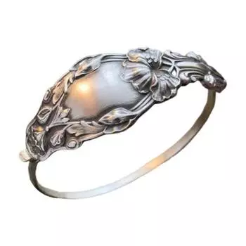 Браслет-манжета из стерлингового серебра ручной работы с цветочным узором, открывающийся, в стиле бохо, с ручкой, ювелирные аксессуары B