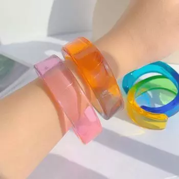 Браслет-манжета подарок девушкам простой широкий браслет квадратный круглый браслет модные украшения женский браслет pink-round