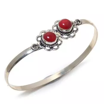 Браслет-манжета ручной работы из натурального итальянского красного коралла, регулируемый q0Z50