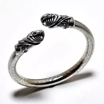 Браслет-манжета ручной работы с драгоценным камнем 925 пробы в виде слона, посеребренный ювелирный браслет