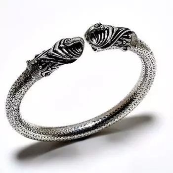 Браслет-манжета ручной работы с драгоценным камнем 925 пробы в виде слона, посеребренный ювелирный браслет