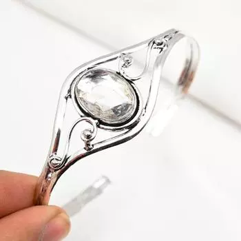 Браслет-манжета с белым топазом, браслет из настоящего драгоценного камня, браслет-манжета из стерлингового серебра 925 пробы, регулируемый браслет ручной работы, для подарка женщинам, ювелирные изделия Adjustable белый