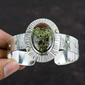 Браслет-манжета с драконьим кровавым камнем, браслет из стерлингового серебра 925 пробы, регулируемый браслет-манжета ручной работы с драгоценными камнями, потрясающие серебряные украшения, подарки на помолвку