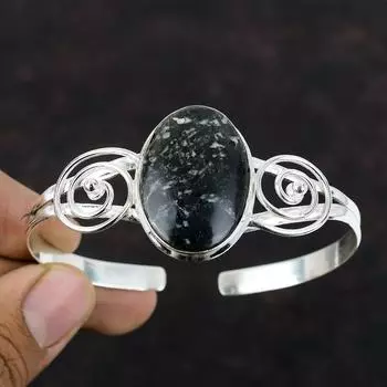 Браслет-манжета с хризантемой, стерлинговое серебро 925 пробы, регулируемый браслет-манжета, уникальные ювелирные изделия ручной работы, браслет из натурального драгоценного камня, подарок для мамы