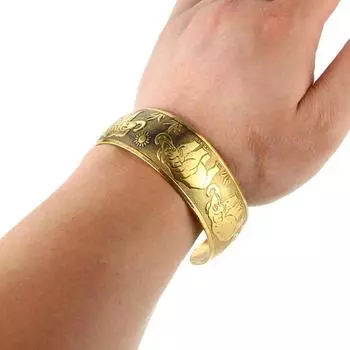 Браслет-манжета в виде слона, винтажный тибетский слон/цветок, резной открытый браслет, этнический бронзовый широкий браслет Elephant