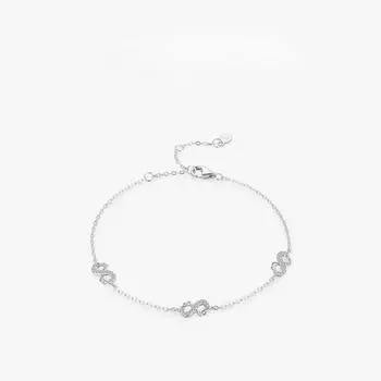 Браслет Мебиус из стерлингового серебра 925 пробы, женский нишевый универсальный новый стиль, неограниченная любовь, бестселлеры, ювелирные изделия ручной работы Adjustable size