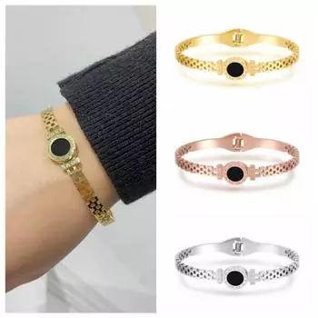 Браслет Minority Design Roman Digital Bangle Europe American Buckle Bracelet Decoration серебряный