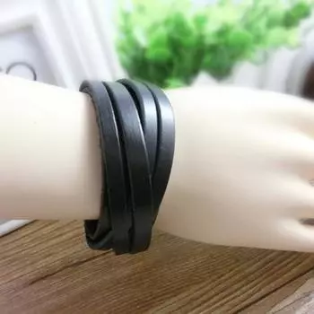 Браслет Многослойный Индивидуальный Искусственная Кожа Плетеный Браслет В Стиле Панк Для Повседневной Жизни коричневый