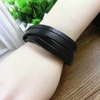 Браслет Многослойный индивидуальный плетеный браслет из искусственной кожи в стиле панк для повседневной жизни коричневый