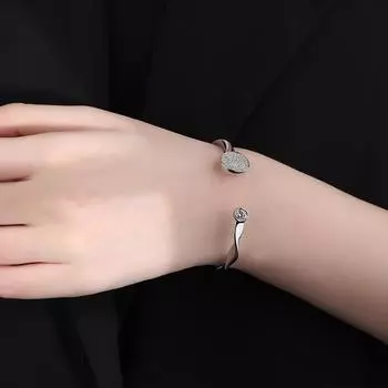 Браслет Mobius, женская мода, простой браслет с открытым волновым узором, легкий, роскошный, изысканный, простой браслет с кольцом золотой