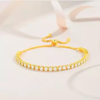 Браслет Mosan из стерлингового серебра S925 с бриллиантами. Новый простой европейский и американский теннисный браслет с бриллиантами. Размер регулируется. Adjustable size