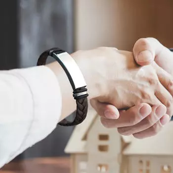 Браслет на День святого Валентина, очаровательные плетеные украшения для пары для отца Brown Silver