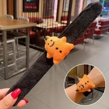 Браслет на Хэллоуин с изображением мультяшного привидения, мягкий плюшевый браслет, круг, детская вечеринка на Хэллоуин, пощечина