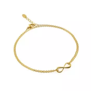 Браслет на ногу для женщин и мужчин, противоаллергическая цепочка Infinity Hawaiian Gold Pair с регулятором [Alavel] [совместим с металлами] Несмываемый