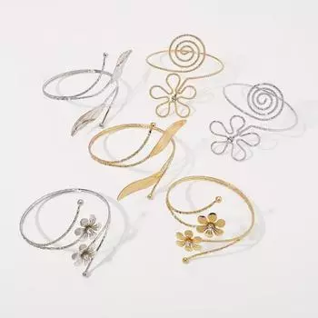 Браслет на открытую руку, сплошной цвет, цветок, лист, запутанный декор, противоскользящий женский выпускной вечер C белый