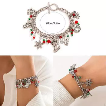 Браслет на Рождество, идея подарка, праздничное украшение, набор для творчества своими руками для детей и женщин style A