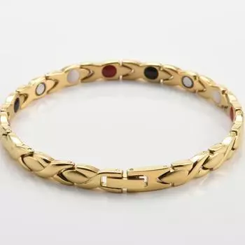 Браслет на руку из нержавеющей стали цвета розового золота для мужчин Mannen Armband для женщин 4 в 1 Магнитные браслеты Мужские ювелирные изделия Подарки 17.5CM серебряный