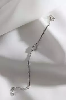 Браслет на руку матери Фатимы маленького размера из камня циркона серебряного цвета