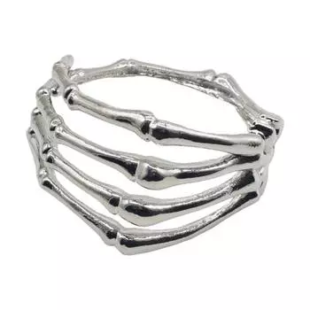 Браслет на руку в темном стиле, регулируемый, с черепом и рукой, наручный браслет, украшение на руку, аксессуар для запястья серебряный