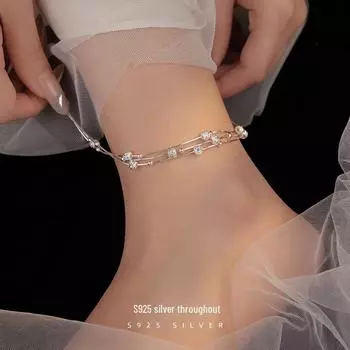 Браслет на щиколотку Banyan Tree S925 Silver Three Lives - новый роскошный женский подарок в китайском стиле AS039 белого золота