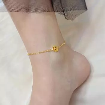 Браслет на щиколотку бренда Xiaofu, женский, простой, круглый, не выцветающий, ювелирный, можно снимать в душе