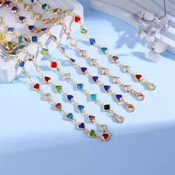 Браслет на щиколотку цвета конфеты, женский летний пляжный браслет в форме сердца, браслет на щиколотку с цепочкой, продвинутый браслет на щиколотку, ювелирные изделия