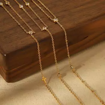 Браслет на щиколотку из титановой стали с инкрустацией из циркония, продвинутое чувство, не угасает, чистое желание, украшение для косплея 18K