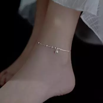 Браслет на щиколотку с круглыми бусинами из сплава, регулируемая удлинительная цепочка, гипоаллергенный браслет на щиколотку