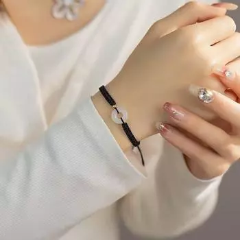 Браслет на удачу для пар, браслет с пряжкой мира, браслет ручного плетения, винтажный подарок на день рождения белый