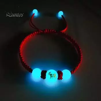 Браслет на удачу в год змеи из красной веревки, плетеная цепочка на руку, светящийся камень, регулируемый, плетеный вручную, браслет на запястье в год змеи, подарочный браслет на новый год I