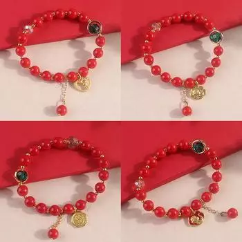 Браслет на удачу в китайском стиле со знаком зодиака Змея для женщин и мужчин, модный браслет из красного бисера, ювелирные изделия, аксессуары, подарки на Новый год A13