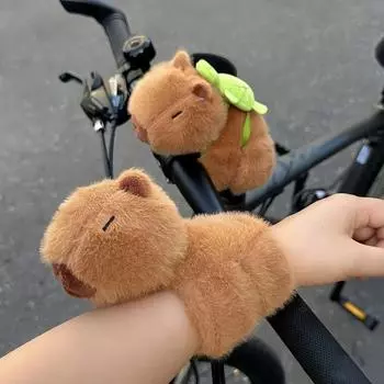 Браслет на запястье Capybara Clap Circle Toys Slap Snap Wrap Wrist Лежащая кукла Capybara Мягкая игрушка Кольцо на руку Pop Circles Детский подарок