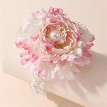 Браслет на запястье подружки невесты с цветком, ручной работы, сделай сам, искусственный жемчуг, свадебный темперамент, ювелирные изделия для девочек, красочный браслет, аксессуары для выпускного вечера разноцветный