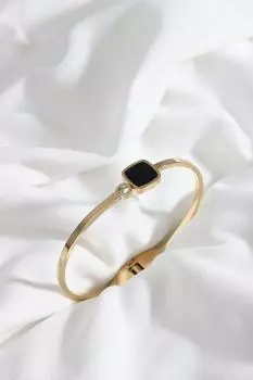 Браслет-наручники из эмалированной стали черного цвета