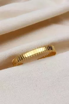 Браслет-наручники из стали Vip золотого цвета