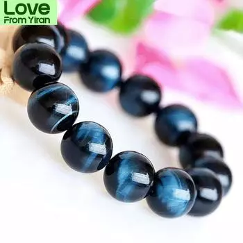 Браслет Натуральный синий тигровый глаз с кошачьим глазом Синий тигровый глаз камень браслет ювелирные изделия 6mm
