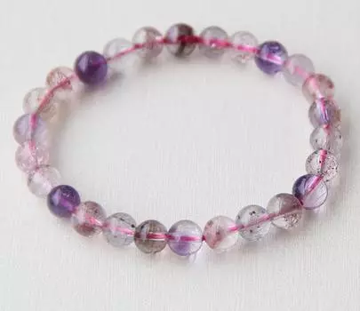 Браслет Natural Super Seven Amethyst – Элегантность и естественная красота 8mm