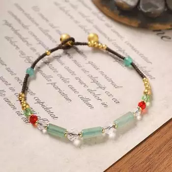 Браслет нишевого дизайна ручной работы в стиле ретро из натурального аметиста, простая женская бижутерия