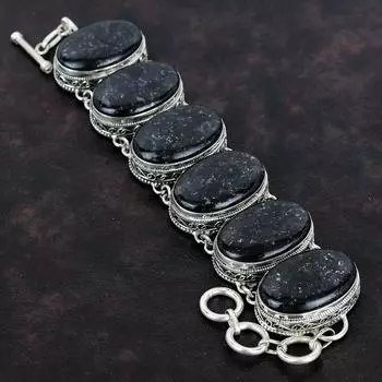 Браслет Nuummite, винтажные украшения ручной работы, браслет из натурального драгоценного камня, браслет из стерлингового серебра 925 пробы, регулируемый браслет-цепочка, подарки для матери