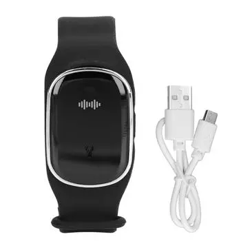 Браслет от комаров, наружный ультразвуковой браслет от комаров с зарядкой через USB для детей чёрный