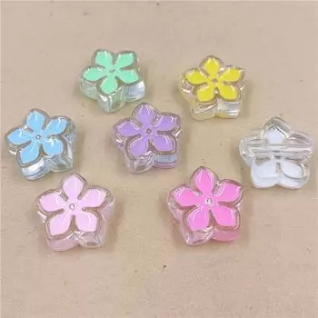 Браслет, ожерелье, бисерный материал, 10 шт., ювелирные аксессуары, капающее масло, акрил, модный креативный кулон, баухиния, свободные бусины, аксессуары фиолетовый