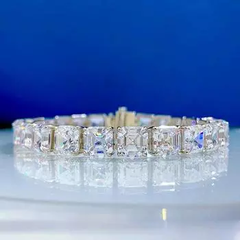 Браслет-пагода с бриллиантами из стерлингового серебра Hui Zhi Yi 2023 - Модный и вневременной дизайн 17 cm