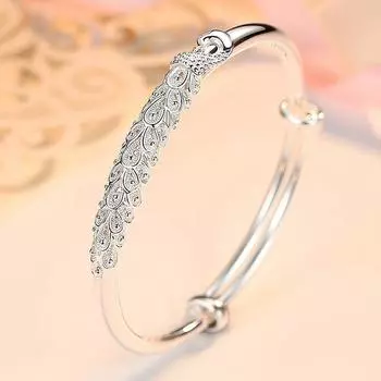 Браслет павлин женский посеребренный молодой легкий роскошный браслет в этническом стиле меньшинства золотой