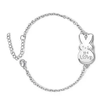 Браслет Peep Tracy Bunny, серебряный браслет Crybaby из нержавеющей стали для любителей хип-хоп певцов серебряный