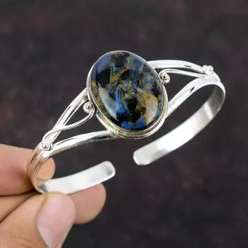 Браслет Pietersite, изысканные ювелирные изделия ручной работы, браслет-манжета из стерлингового серебра 925 пробы, регулируемый браслет, браслет-манжета из натурального драгоценного камня, подарок для женщин