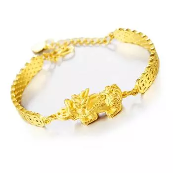 Браслет Pixiu с латунным покрытием из 18-каратного песочного золота