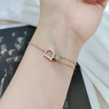 Браслет-подвеска из нержавеющей стали 316L с буквенным принтом, браслет с цирконом для женщин, регулируемые ювелирные изделия