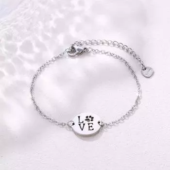 Браслет-подвеска из нержавеющей стали в виде когтя собаки/кошки серебряный серый