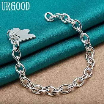 Браслет-подвеска из стерлингового серебра 925 пробы для женщин и мужчин, модные украшения 20cm